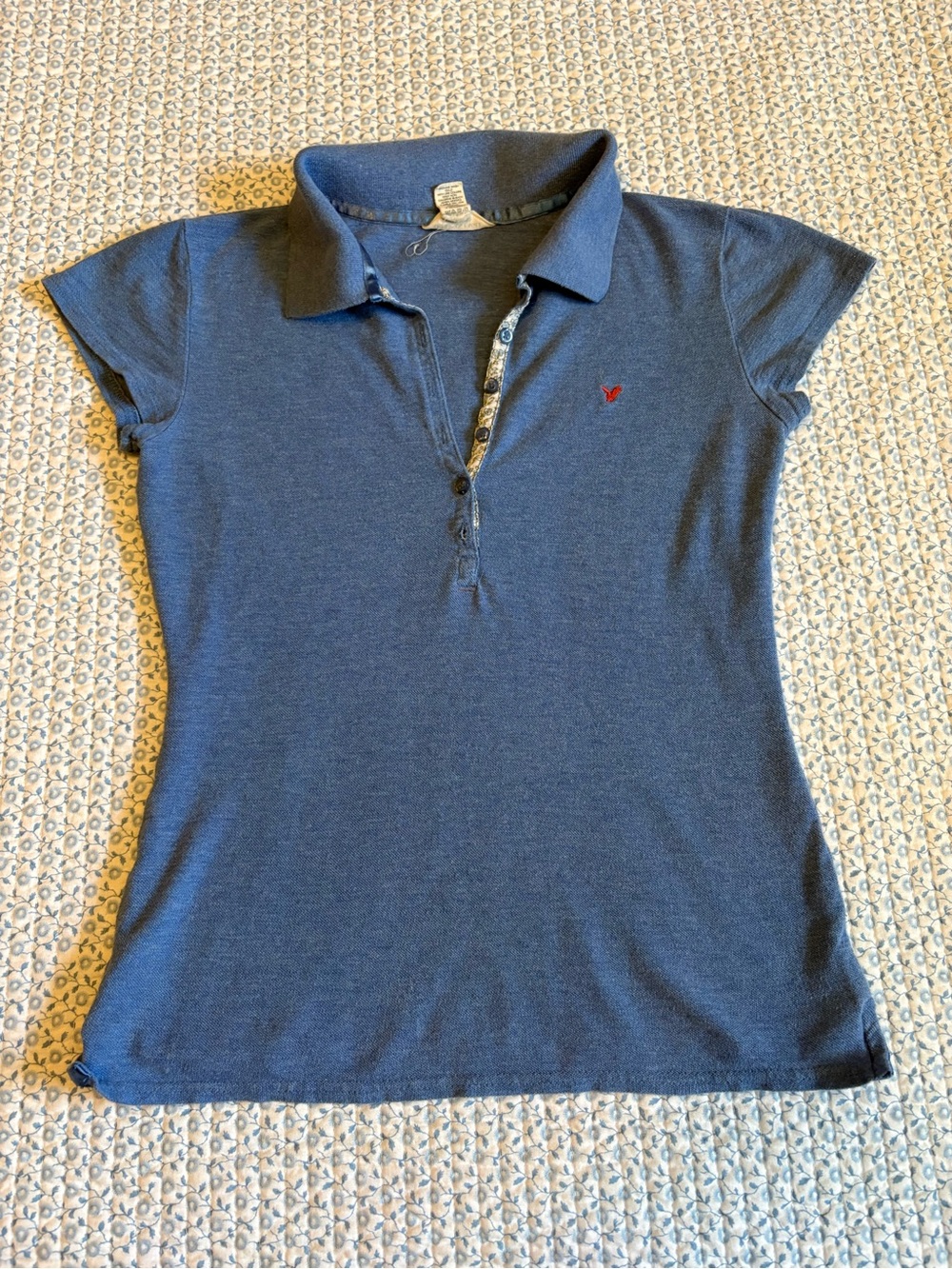 American Eagle Blue Polo Shirt Small